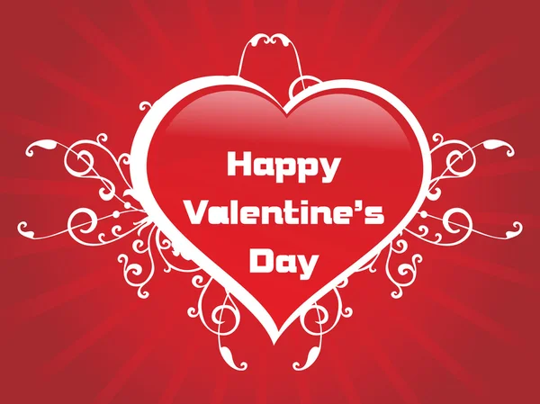 Coeur de Saint-Valentin rouge avec boucles — Image vectorielle