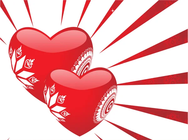 San Valentino in rilievo cuore — Vettoriale Stock