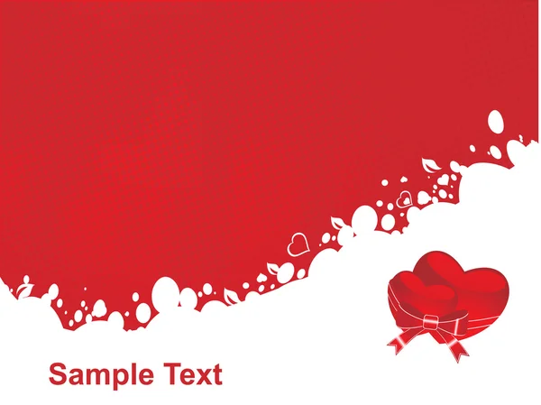 Coeur vecteur rouge noué avec ruban — Image vectorielle
