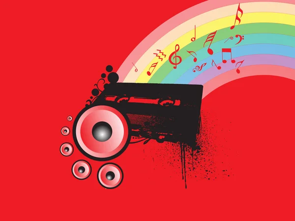 Rainbow i głośniki — Wektor stockowy