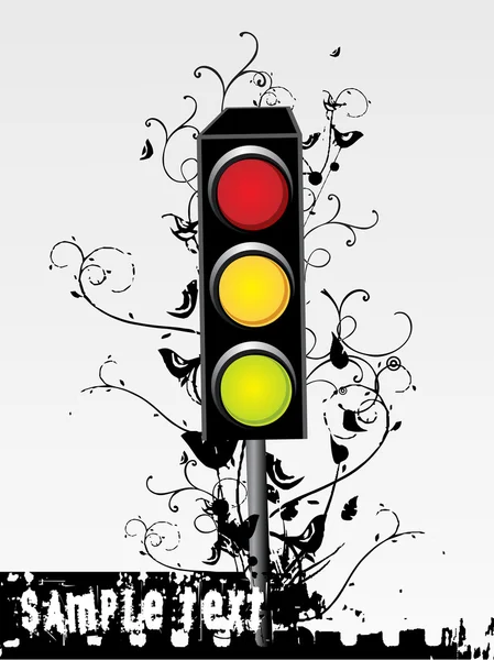 Swirl design traffic-light — Stockvector