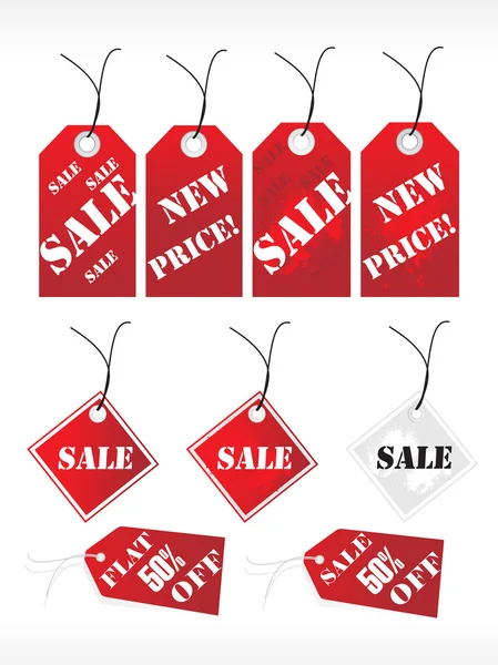 Red vector shoping tags — Stock Vector