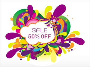 Sale 50% off and many swirl clipart