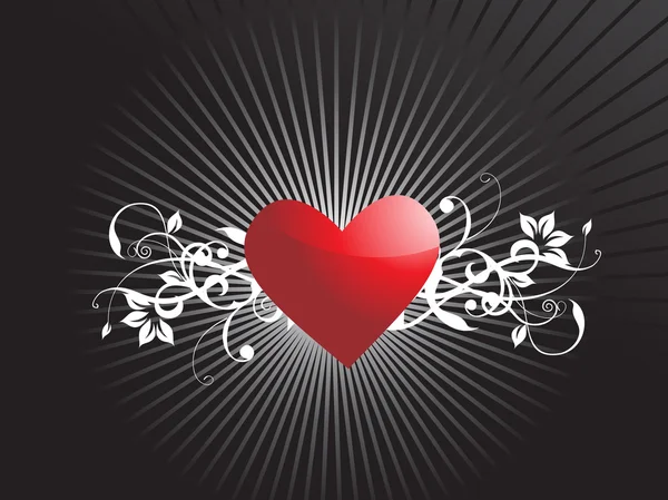 Romantische hart floral achtergrond — Stockvector
