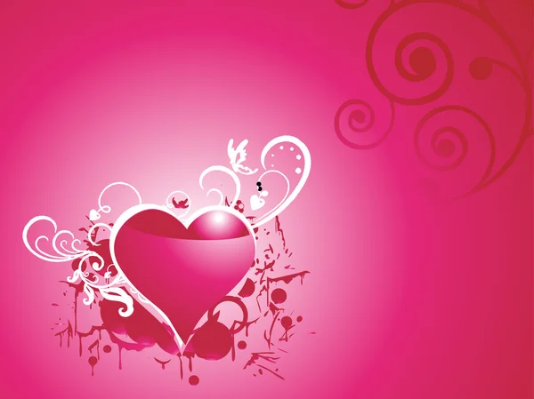 Corazón gruñón romántico — Vector de stock
