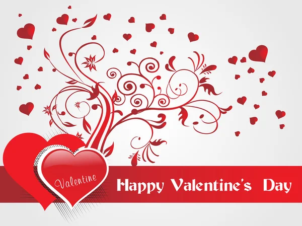 Coeurs romantiques et bannière vectorielle florale — Image vectorielle