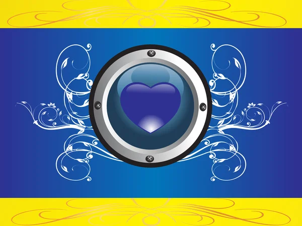Quadro arredondado com logotipo do coração —  Vetores de Stock