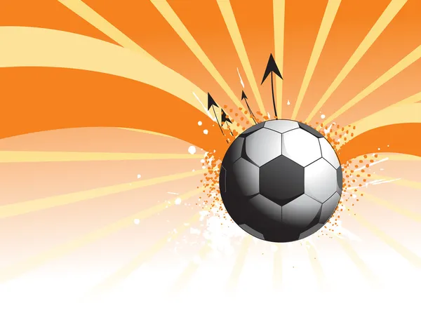 Grunzfußball mit Strahlen-Hintergrund — Stockvektor