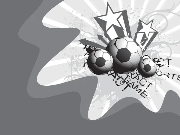 Grungy fútbol con arow, estrella — Vector de stock