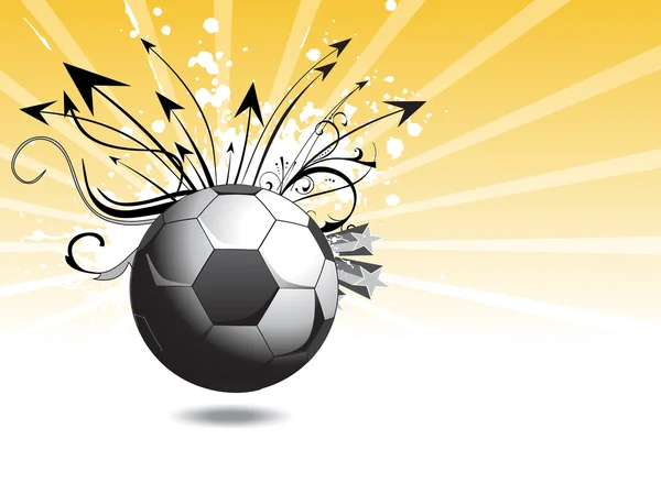 Grungy soccer et la pointe de flèche — Image vectorielle