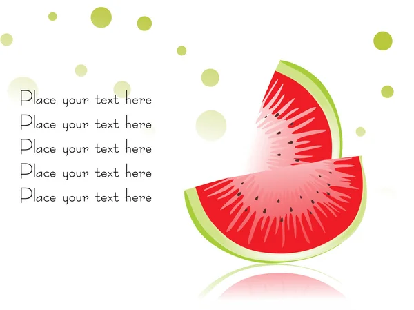 Scheibe Wassermelone auf weiß — Stockvektor