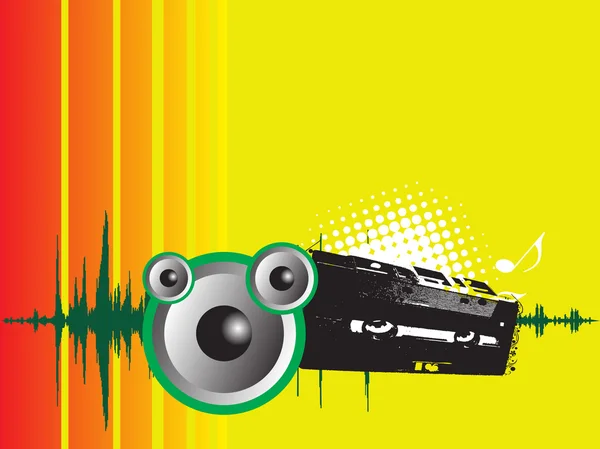 Haut-parleur et cassette — Image vectorielle