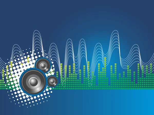 Speaker and musical waves — Stock Vector
