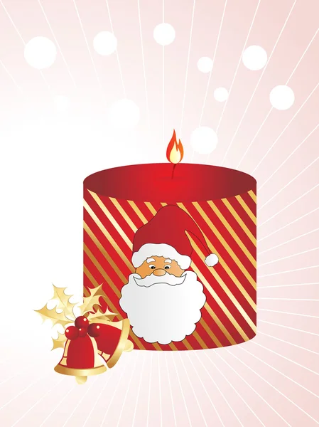 Santa stílus gyertya a harangok — Stock Vector