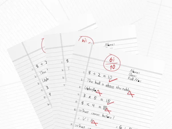 School maandelijkse test papier — Stockvector