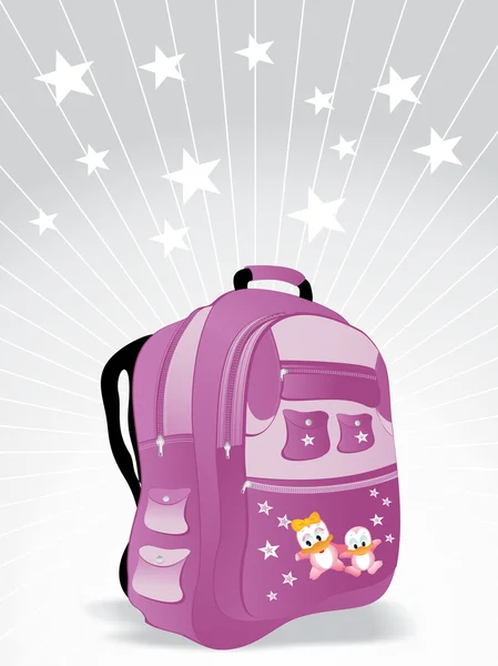 School bag for kid vector wallpaper — Stock Vector
