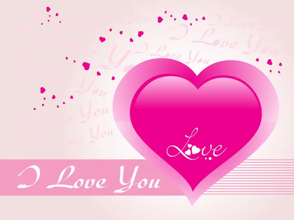 Romantic background with pink heart — Stock Vector