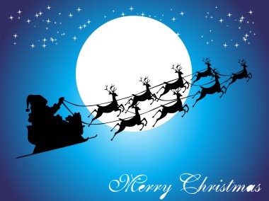 Santa claus and his sleigh clipart