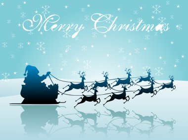 Santa sleigh, vector illustration clipart