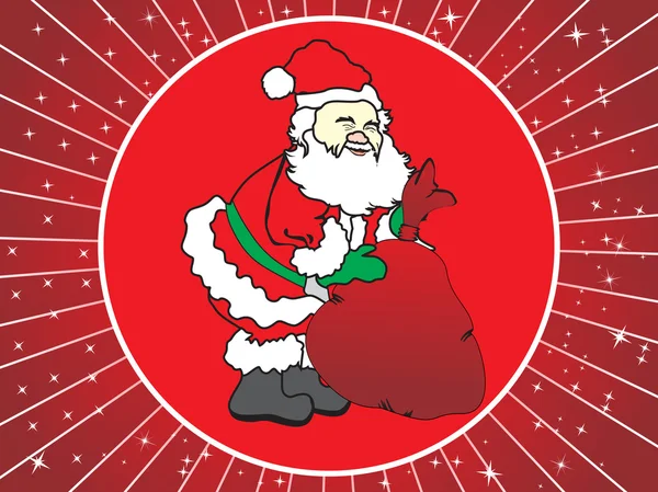 Père Noël va offrir des cadeaux — Image vectorielle