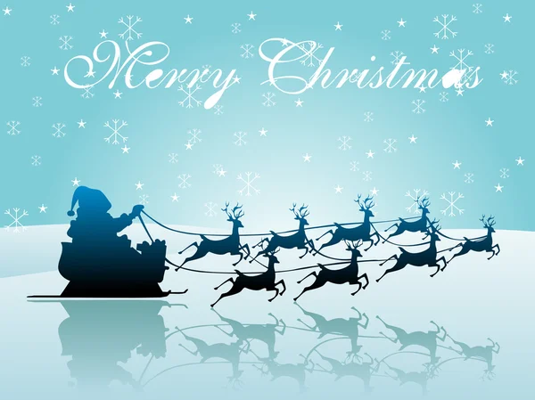 Santa sleigh, vector illustration — Stock Vector