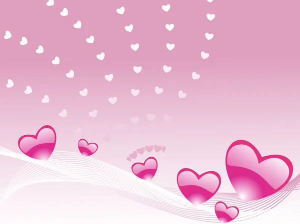 Six dégradé coeur rose — Image vectorielle