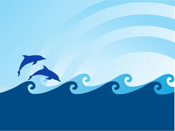 Delfino sullo sfondo — Vettoriale Stock