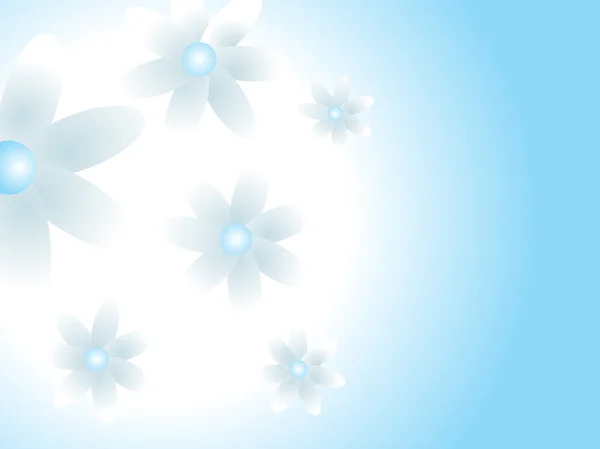 无缝的菊花图案，蓝色矢量 — 图库矢量图片