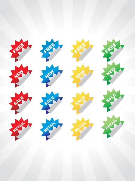 Ensemble d'étiquettes de couleur, autocollant, badges — Image vectorielle