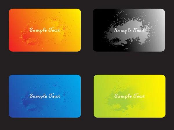 グランジの 4 つのビジネス カードのセット — ストックベクタ
