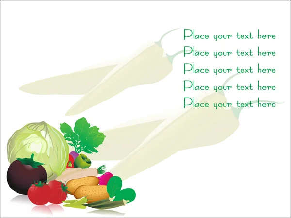 Ensemble de légumes isolés sur blanc — Image vectorielle