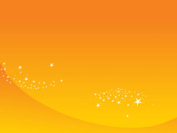 Świecące gwiazdki z pomarańczowym tle — Wektor stockowy