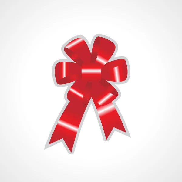 Arco rojo brillante para caja de regalo — Vector de stock