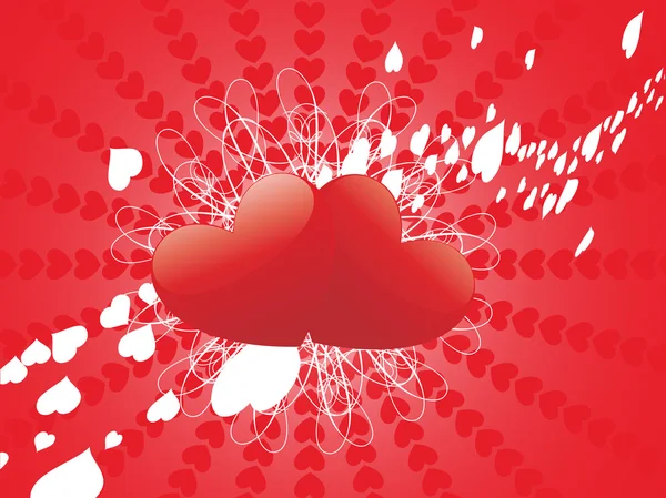 Lesklý pár romantické srdce — Stockový vektor