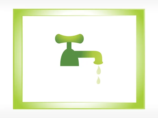 Signo de conservación del agua con marco — Vector de stock