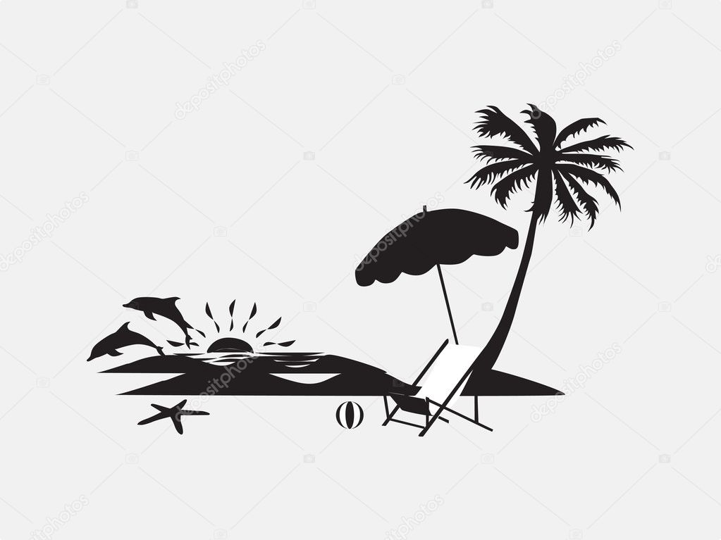 Palm trees with lounge chairs
