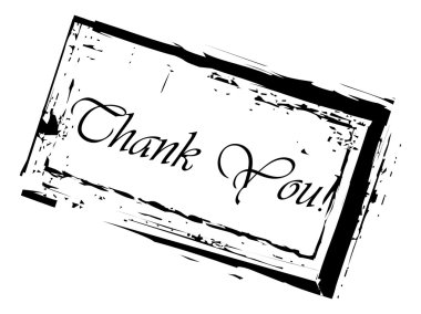 Retro thank you card clipart