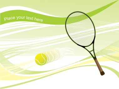 Tenis racket with ball in motion clipart