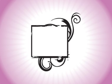 Swirl design squire frame in purple clipart