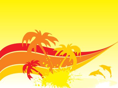 Background with palm tree clipart