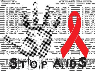 Stop AIDS grunge backgrround clipart