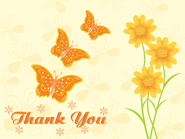 Fond floral avec thankyou — Image vectorielle