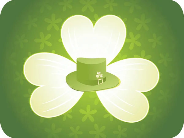 Clover background with isolated hat — Stock Vector