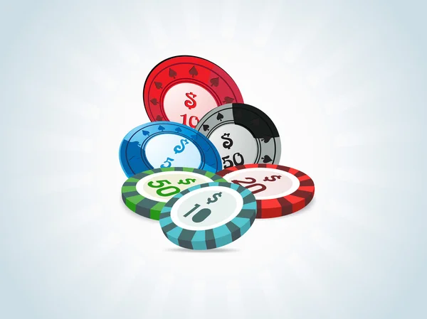 Pilhas de fichas de poker — Vetor de Stock