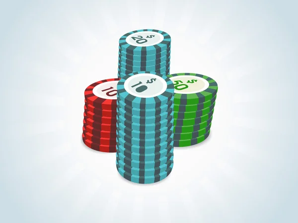 Poker çipleri yığını — Stok Vektör