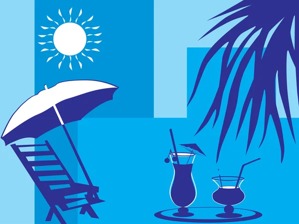 Літній відпочинок з пальмою — стоковий вектор