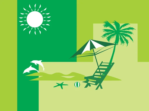 Sommerurlaub mit Palme — Stockvektor
