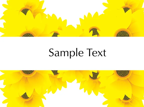 Sunflowers and sample text, vector — 图库矢量图片