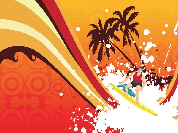 Grungy fond tropical — Image vectorielle