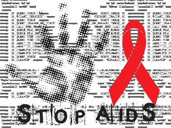 AIDS grunge backgrround durdurmak — Stok Vektör